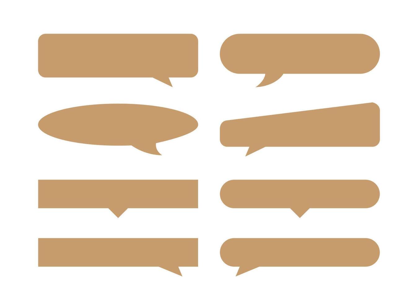 speech bubble horizontal brown pastel soft isolated on white, many horizontal frame speech bubble shape, dialog box balloon for text title vector