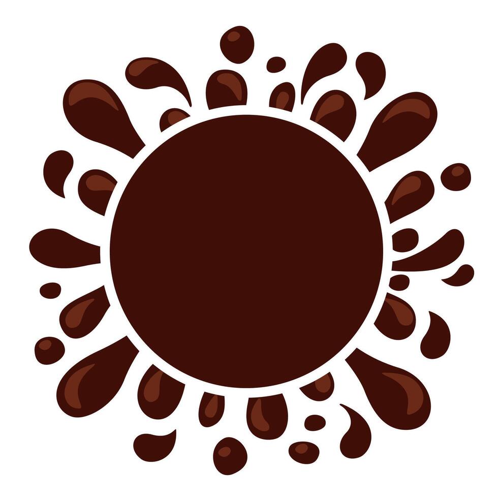 chocolate brown splash blob for banner background, drop brown liquid splash, icon splashing chocolate blob droplet vector