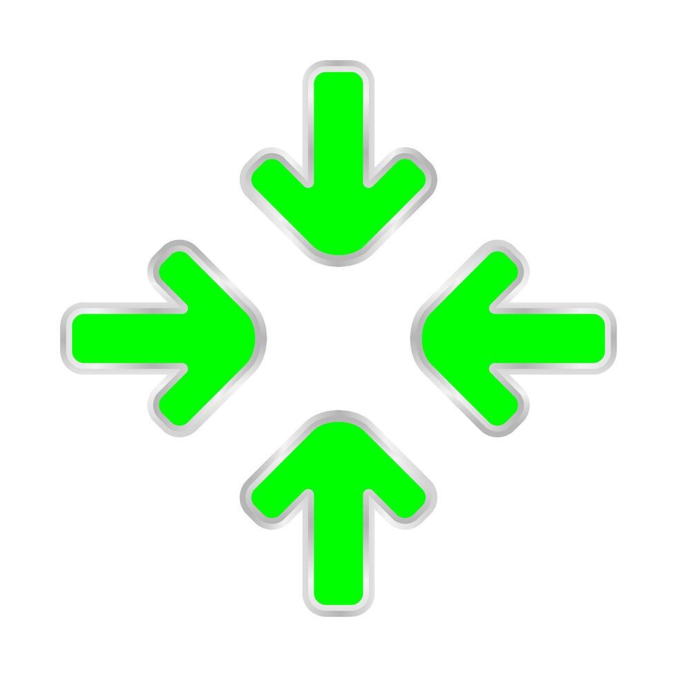 green expand arrow icon isolated on white, arrows pointing zoom in, expand arrow icon for resizes, drag arrow for all direction app, arrows pointer cursor of mouse symbol, expanding icons interface vector