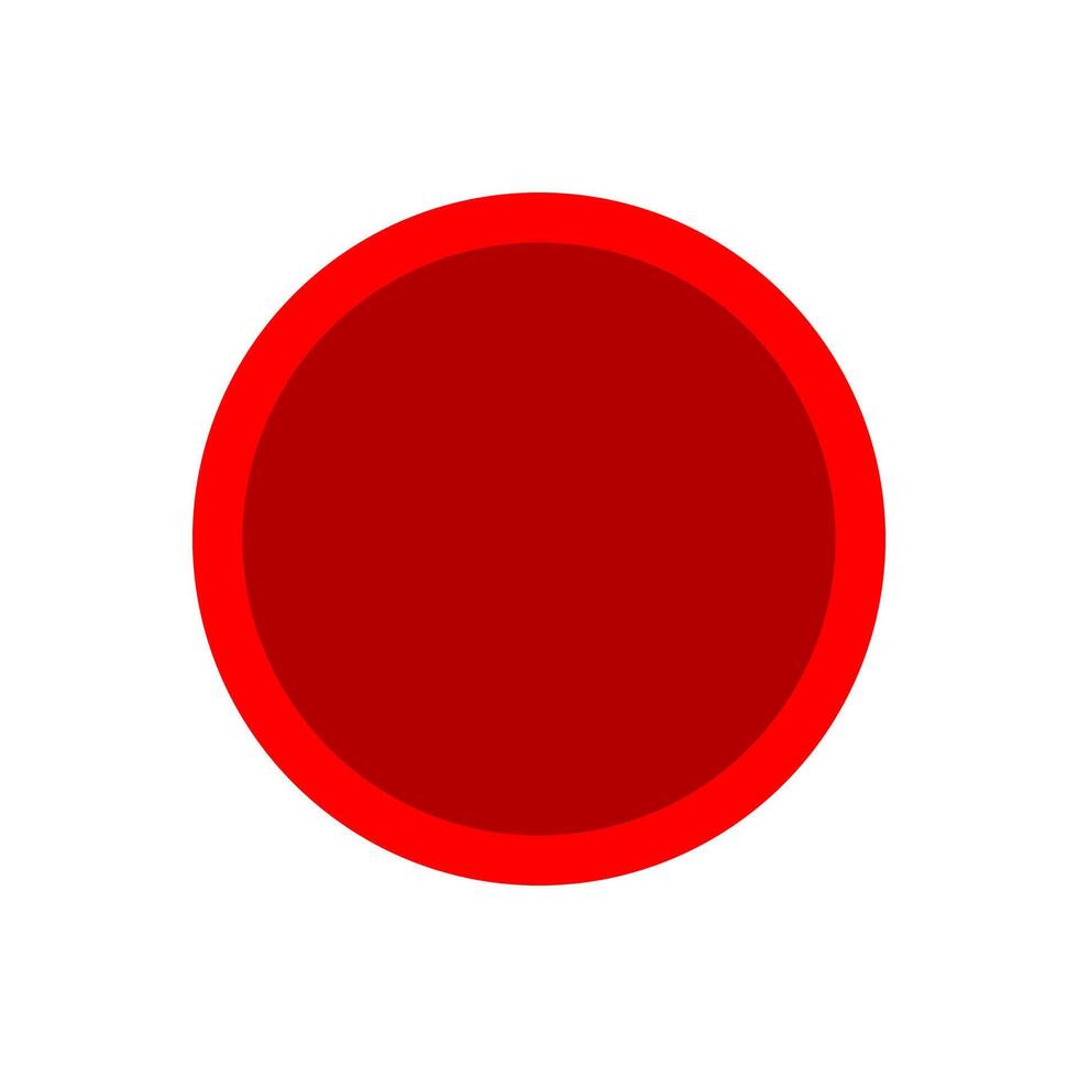 button circle shape red for buttons games play isolated on white, simple red buttons circle flat, round button red flat style icon sign for applications, modern buttons round for website or app vector