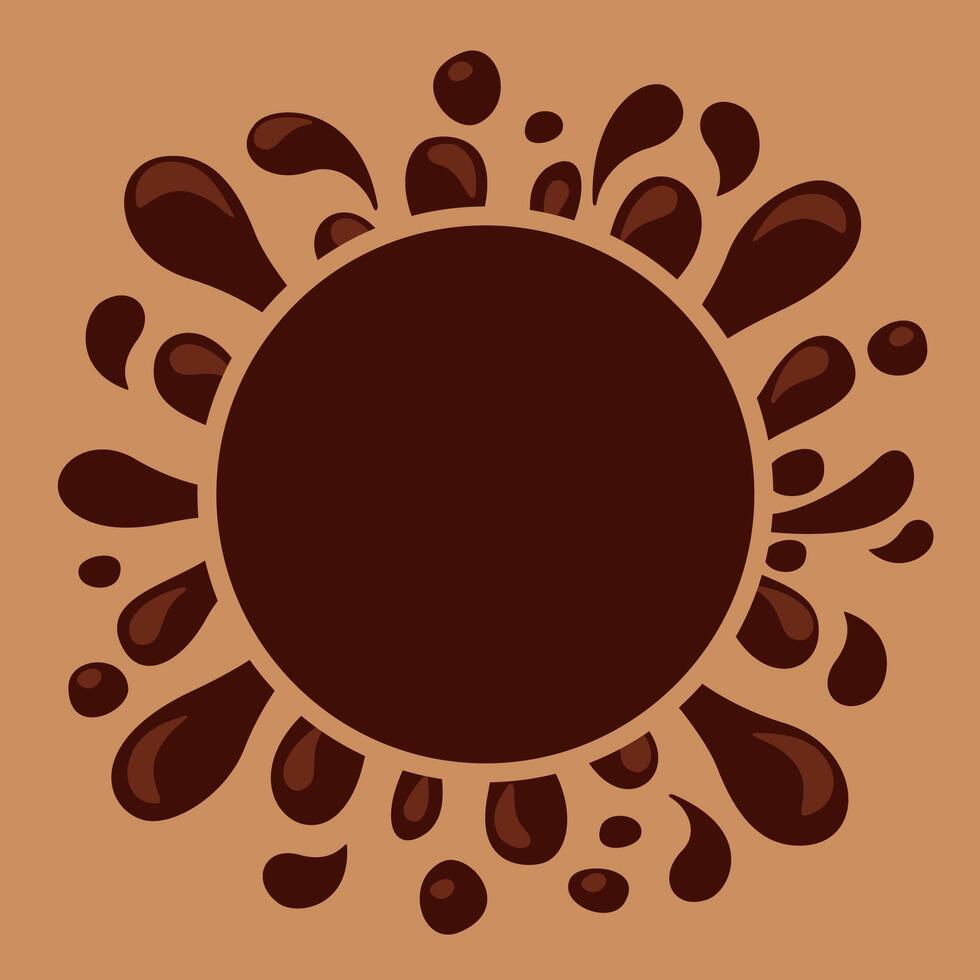 chocolate brown splash blob for banner background, drop brown liquid splash, icon splashing chocolate blob shape vector