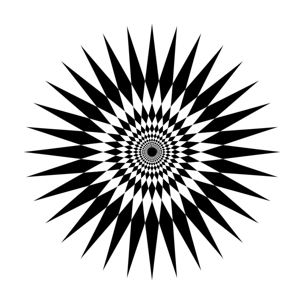 star shape swirl isolated on white background, radius art line star swirl and cycle wave, optical line wave twirl black circle, dynamic motion curve of lines flowing wave, lines wave shaped star vector