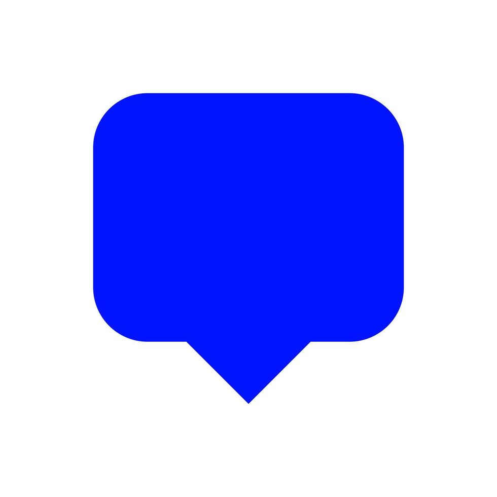 blue speech bubble sign isolated on white, bubble speak icon trendy flat design, simple square dialog message for icon, speech bubble square blue for button, text box of comment symbol vector