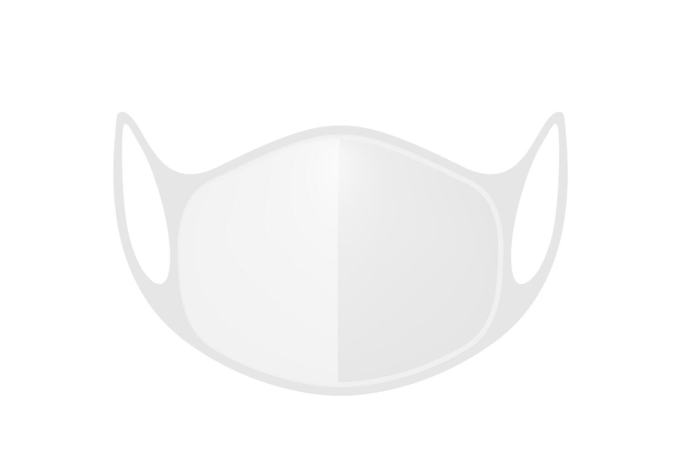 respirator medical mask for icon graphic, protective mask mouth isolated on white, protective N95, white mask respirator protect dust air pollution PM 2.5 in dust, medical mask for mouth covering vector