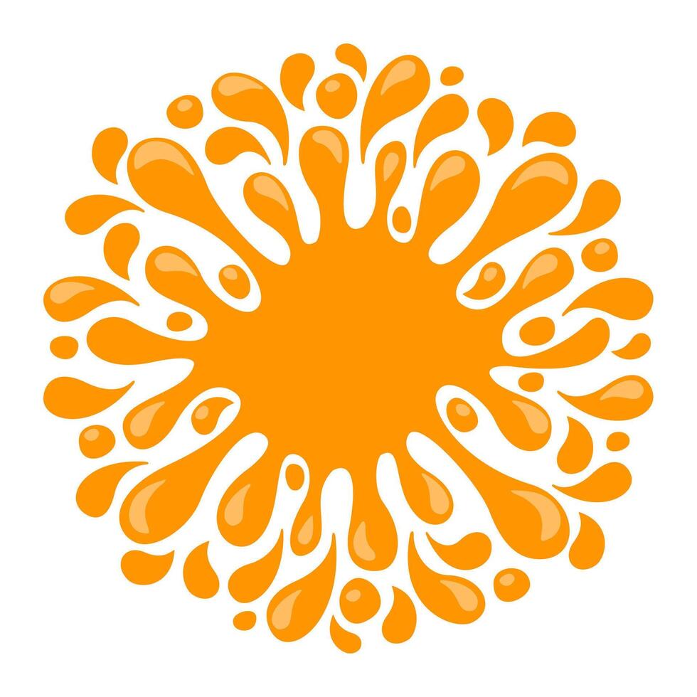 water drop orange juice splash, water blob orange flat isolated on white, pineapple juice splash flow, orange juice drop splatter simple for package design, water orange drop symbol for graphic vector