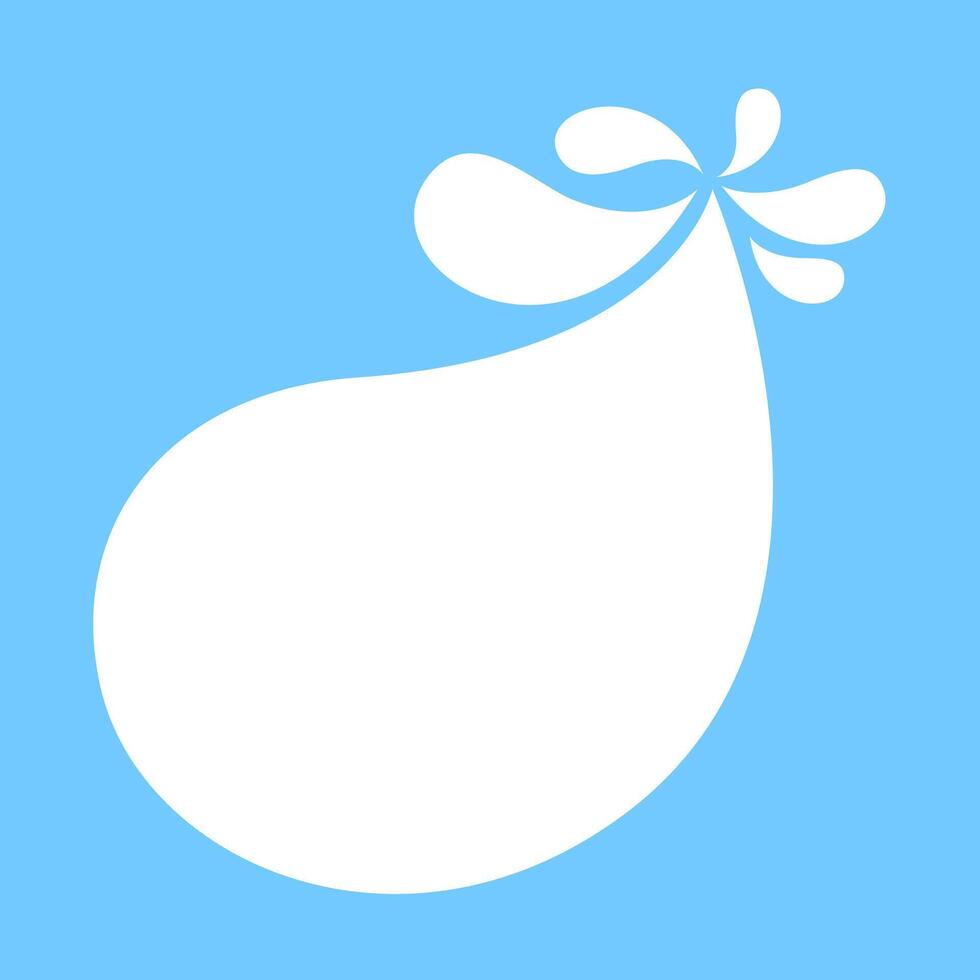 milk blob shape on light blue soft for banner copy space, aqua background, white milk blob splash on pastel blue, water blobs droplet wave shape for banner, milk blob simple for graphic ad design vector