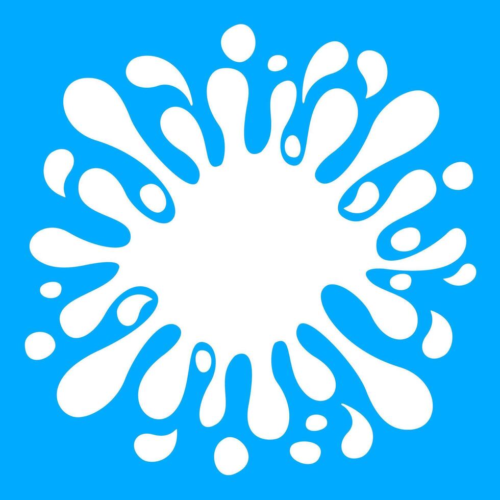 milk drop splash blob isolated on blue background, splash of milk blob white for element banner, milk drop splatter simple for banner copy space, liquid splashing milk symbol vector