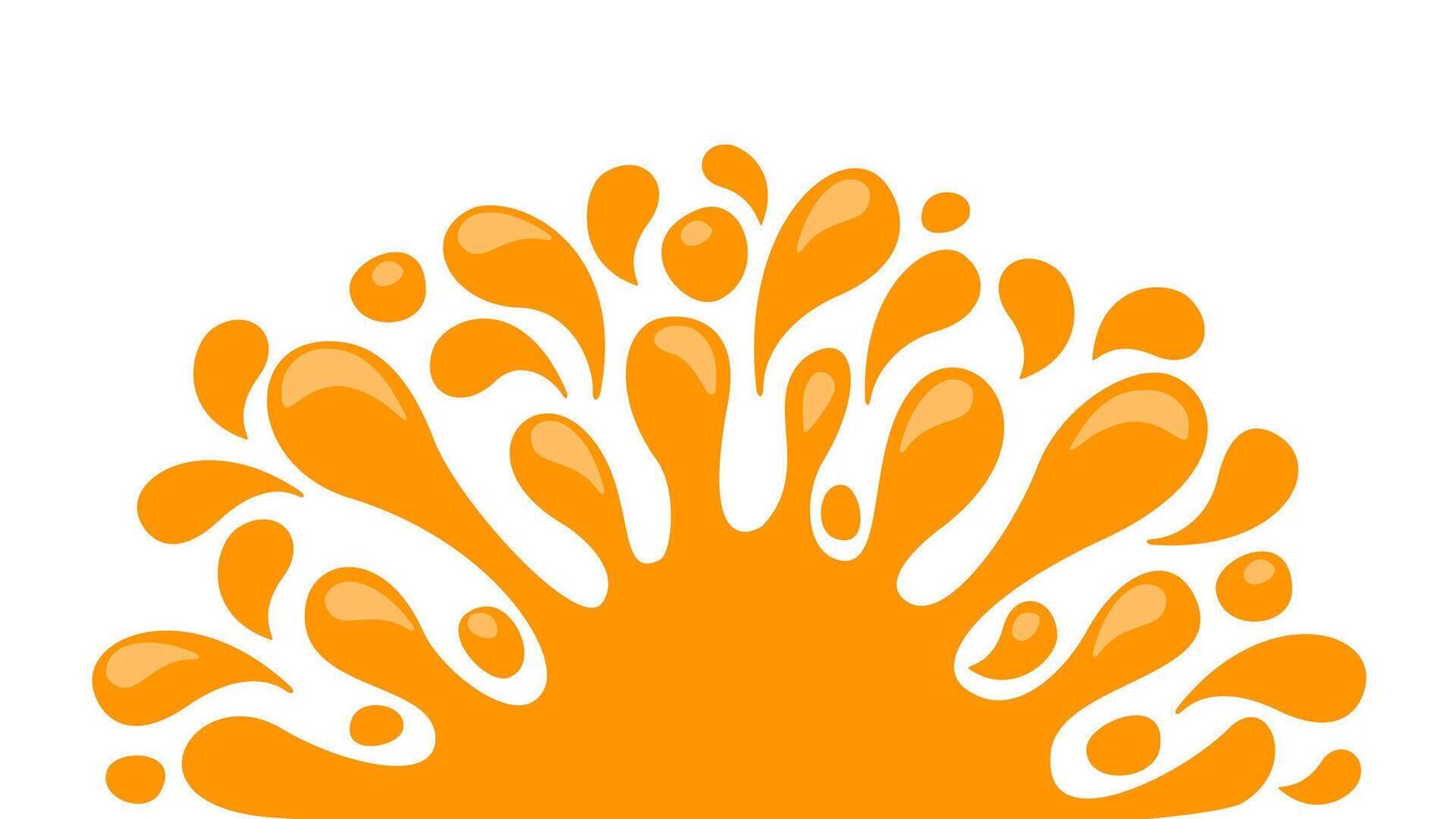 water drop orange juice splash, water blob orange flat isolated on white, pineapple juice splash flow, orange juice drop splatter simple for package design, water orange drop symbol for graphic banner vector
