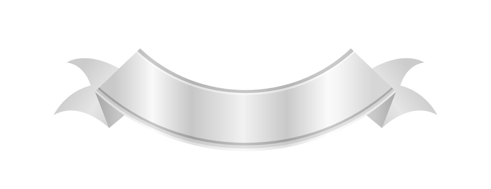 ribbon silver isolated on a white, circle ribbon silver luxury for laurel wreath decoration, ribbon frame silver for ornament royal king crown or queen, ribbons and copy space text vector