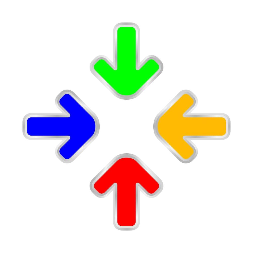 colorful expand arrow icon, arrows pointing zoom in, expand arrow icon for resizes, drag arrow for all direction app, arrows pointer cursor of mouse symbol, expanding icon interface vector