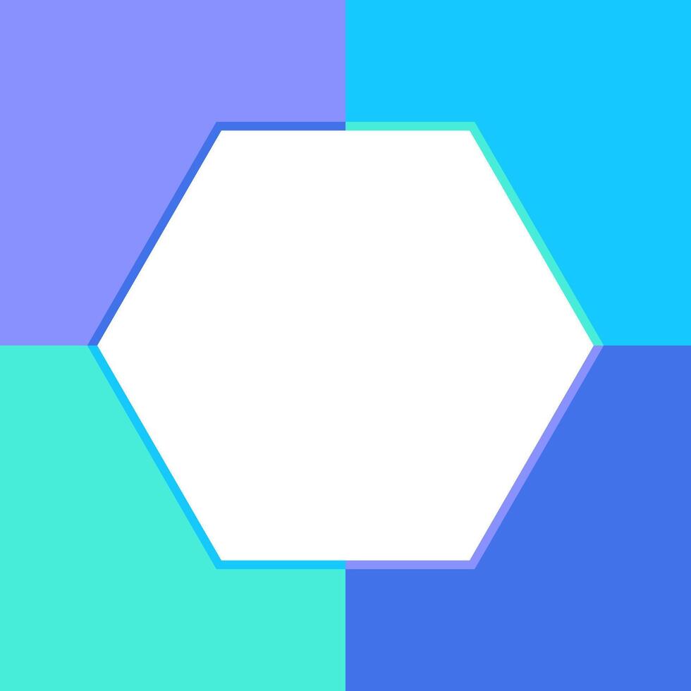 hexagon white space on purple blue color for banner, hexagon shape white template on pastel soft color for copy space, empty white on pastel square frame, background multicolor for advertising vector