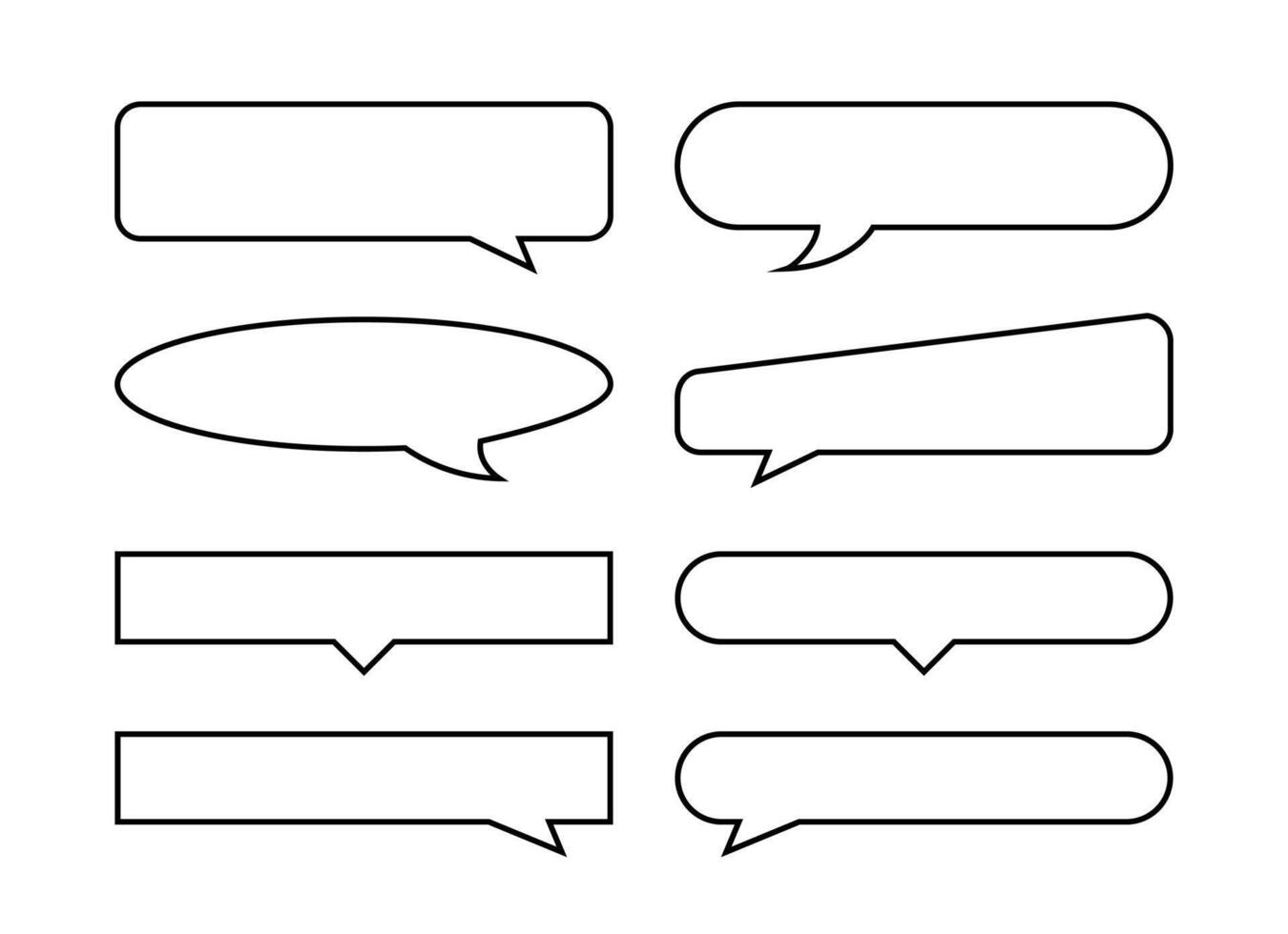 speech bubble horizontal line shape on white, many horizontal frame speech bubble shape, dialog box balloon of text title, discussion chat symbol of banner copy space, balloon speech for talk vector
