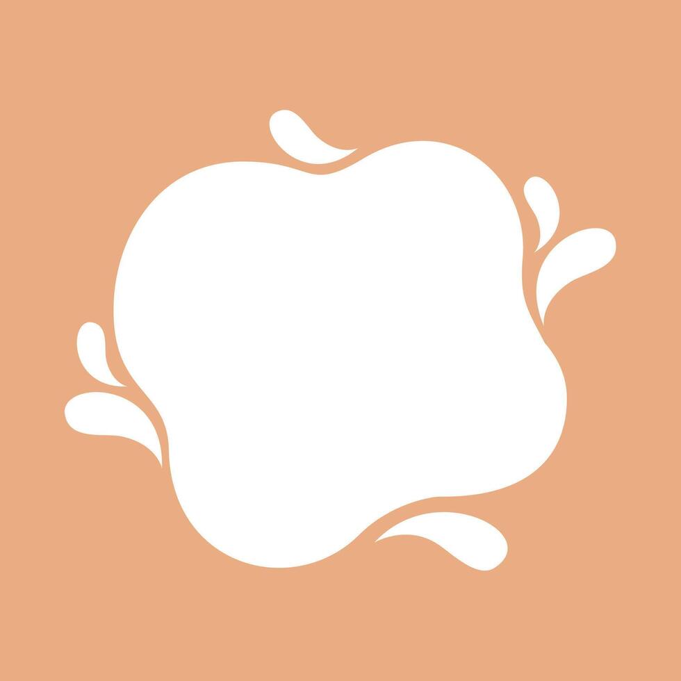 blob shape on brown pastel soft for banner copy space, aqua background, white milk blob splash on cocoa brown, water blobs droplet wave shape for banner, milk blob simple graphic vector
