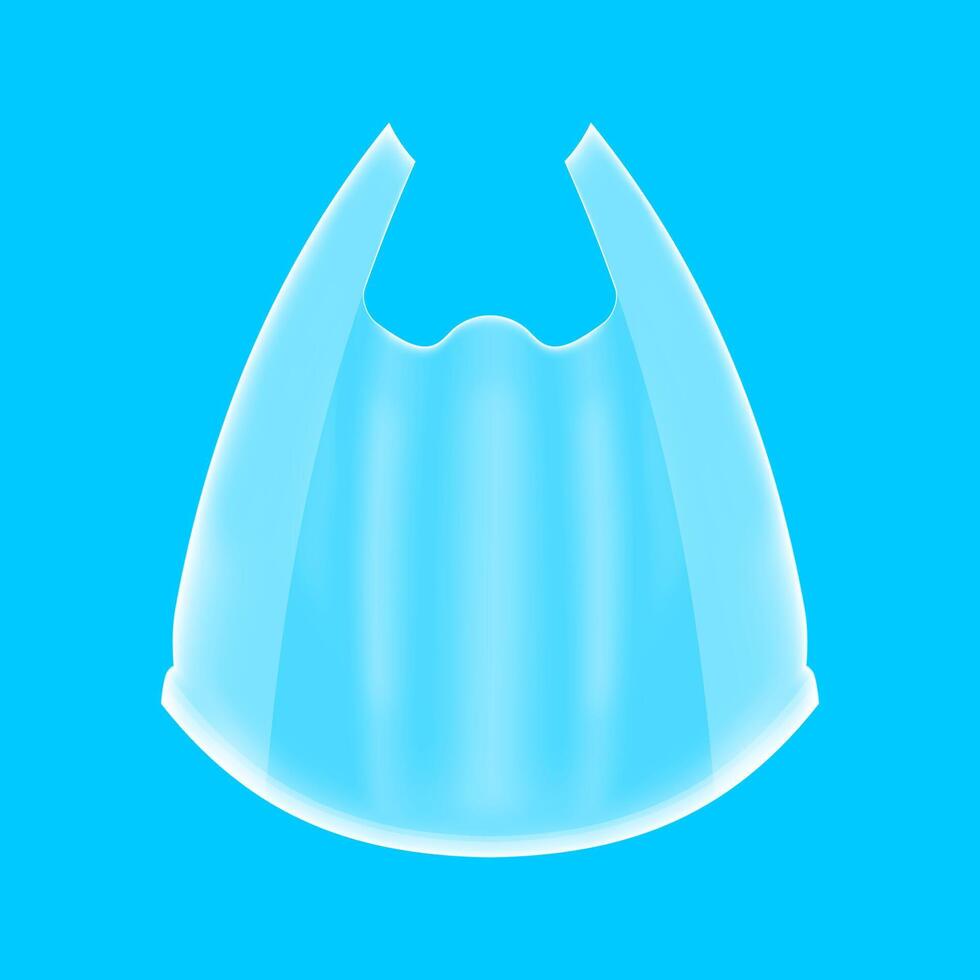 bag plastic clear isolated on blue, clear plastic bag for clip art, plastic handle bag transparent, illustration flat bag plastic clear and transparent vector