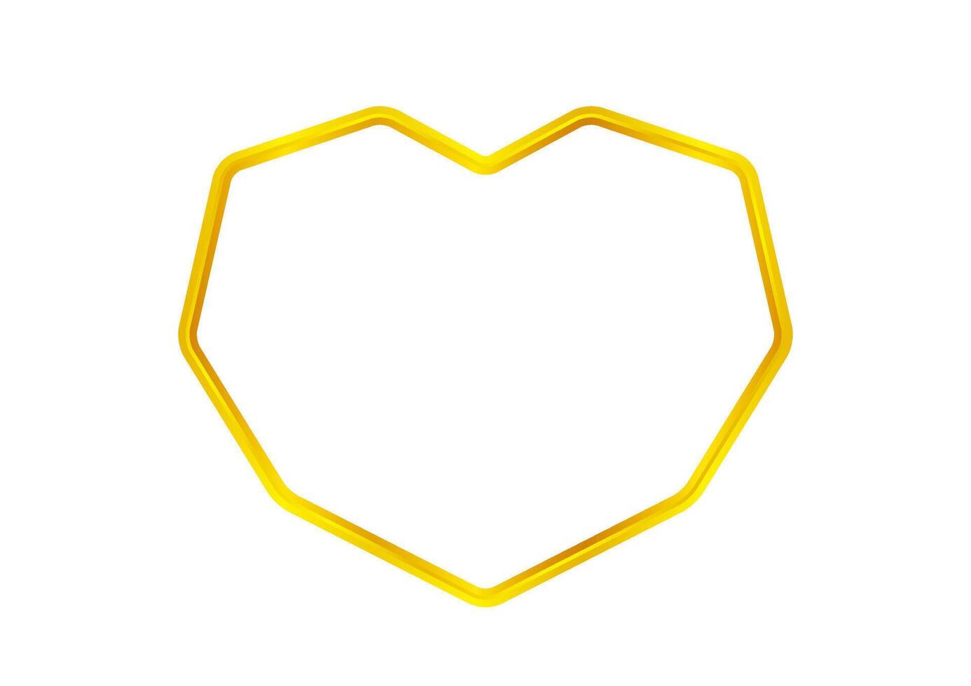 heart shape golden frame isolated on a white for copy space, luxury gold frame with shaped heart, cute border frame hearts shape gold for valentines graphic card, heart shape golden vector
