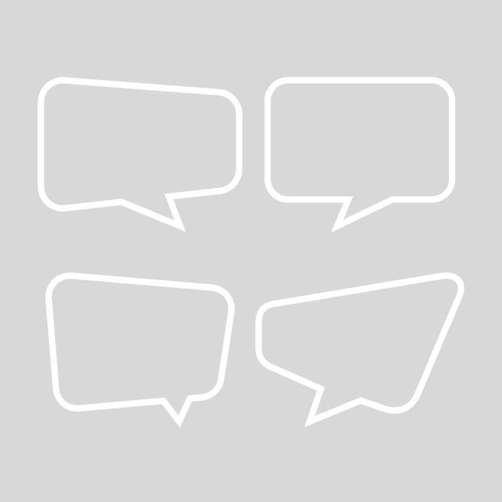 white speech bubble square isolated on grey soft, balloon message icon for chat and talk vector