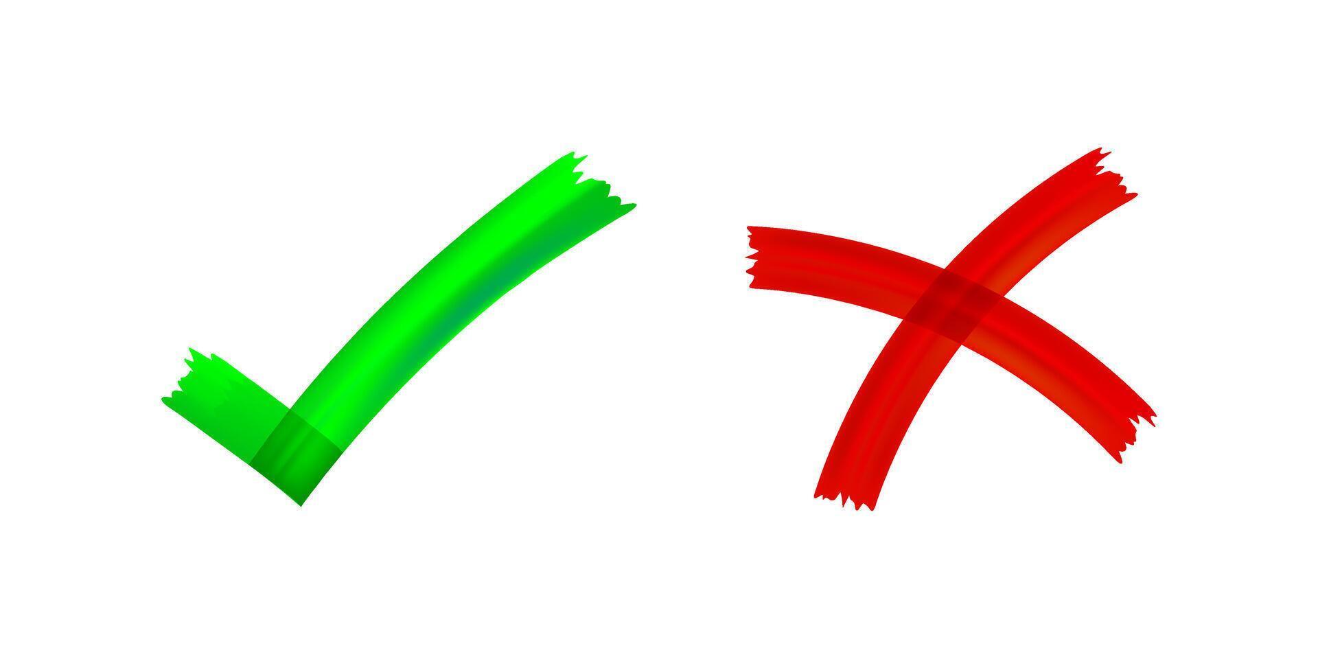 checkmark and x or confirm and deny icon button flat for apps and websites symbol, icon checkmark choice, checkbox button for choose, answer box for checklist, approval check sign button vector