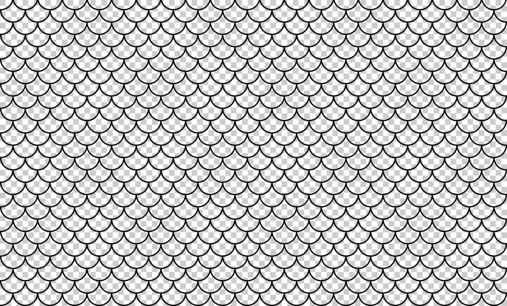 line art of fish scale pattern isolated on transparent background, tile pattern line, mermaid tail pattern grid for decoration vector