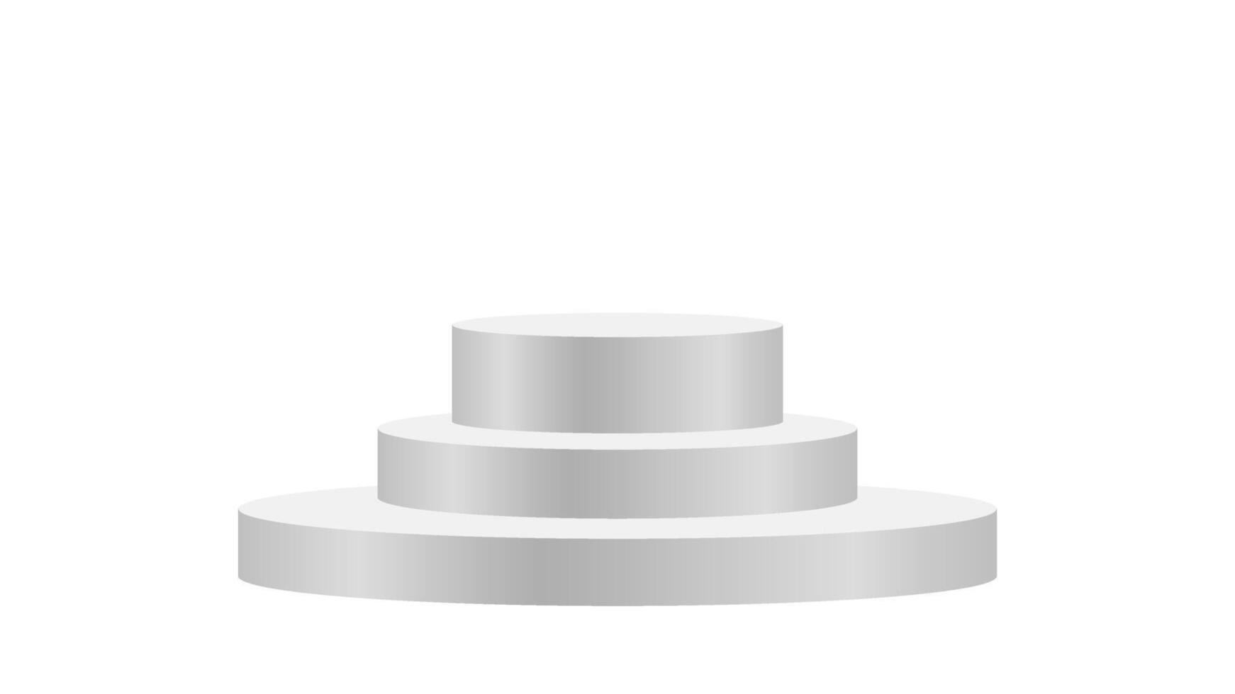 luxury 3d pedestal silver on white background, silver pedestal circle box for cosmetics product display, silver podium stage show for deluxe victory position vector