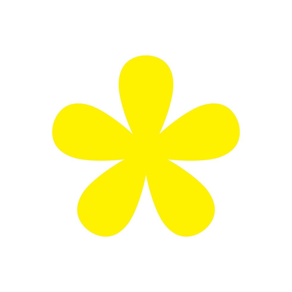 yellow flower single isolated on white background, petals flower yellow for clip art, illustration flower for kids, simple flower for card decoration graphics vector