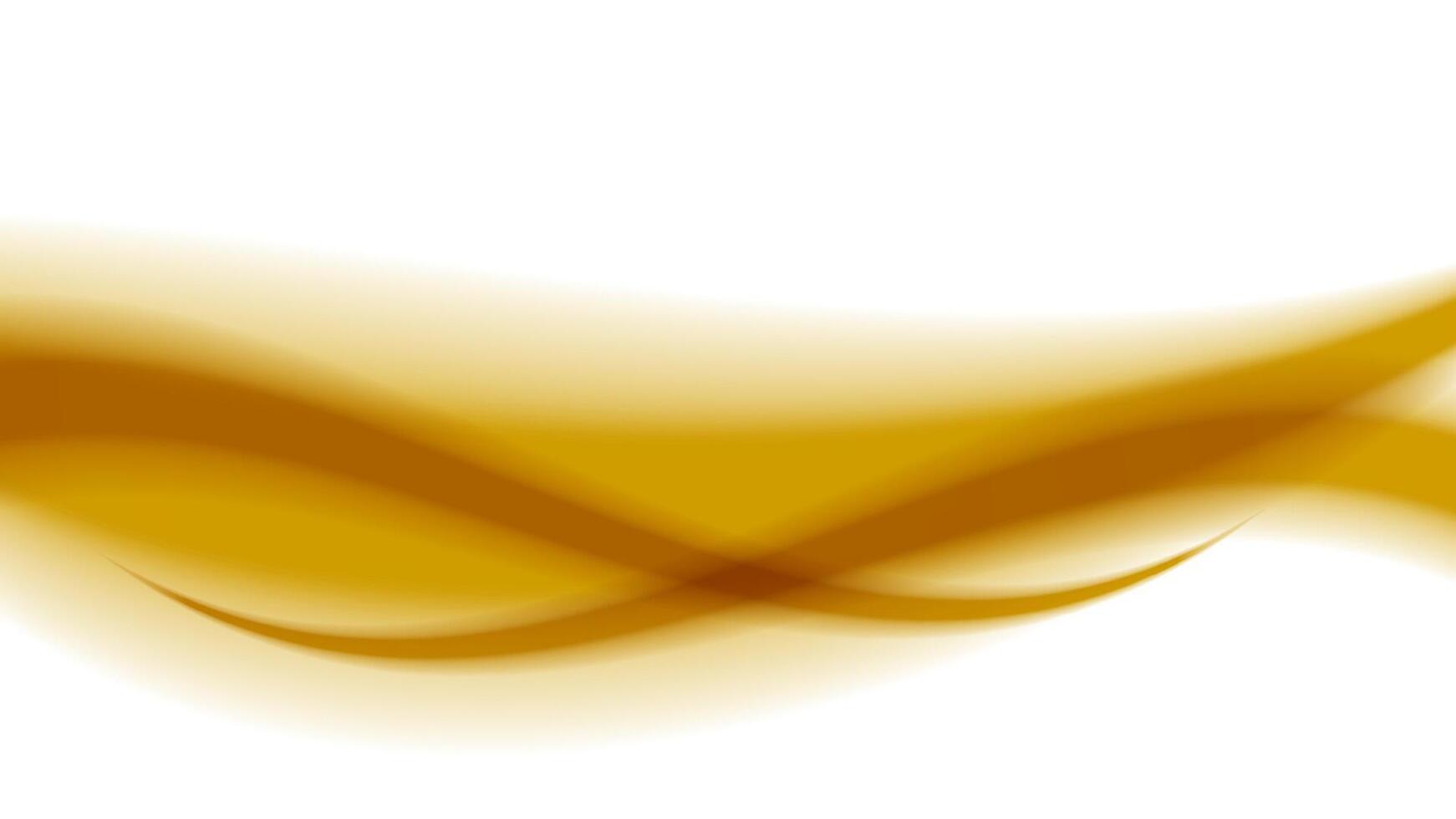 gold soft wave shape graphic on white background, abstract golden graphic smooth shape for banner copy space, blurred gradient gold wavy swirl soft effect, beautiful gold wave curve for backdrop vector