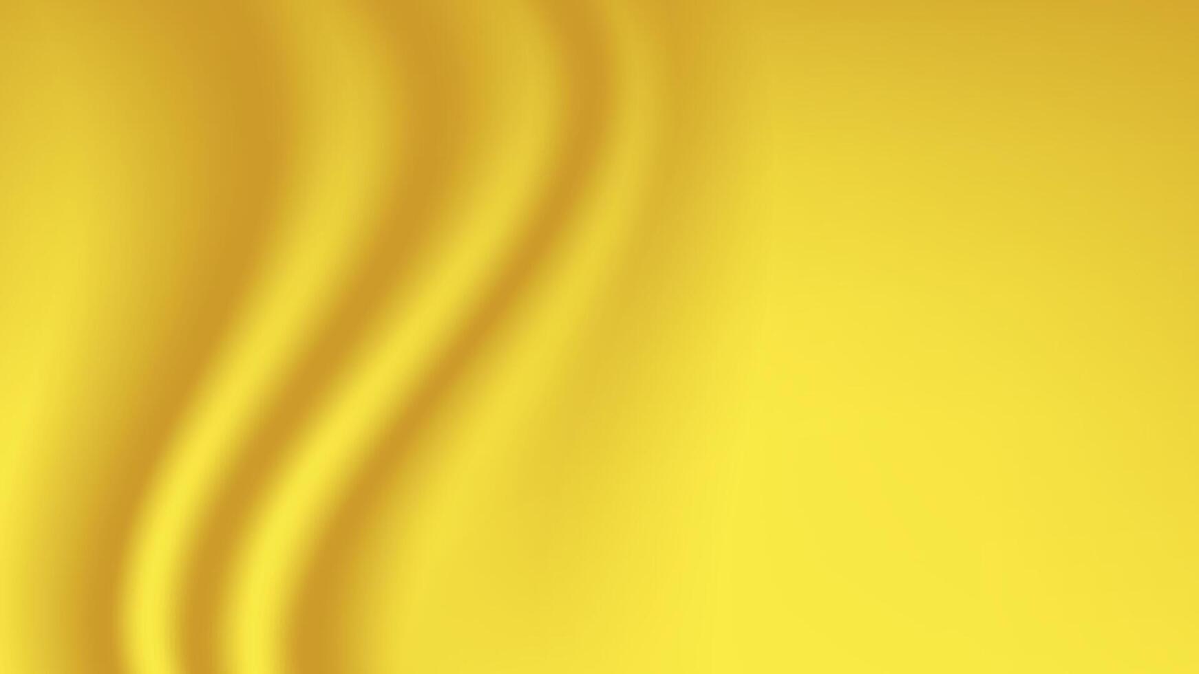 Bayellow gold gradient and wave curve for luxurious background, golden fabric cloth smooth for backdrop, wavy fabric cloth gold for wallpaper, illustration clothes silk flowing and ripple vector