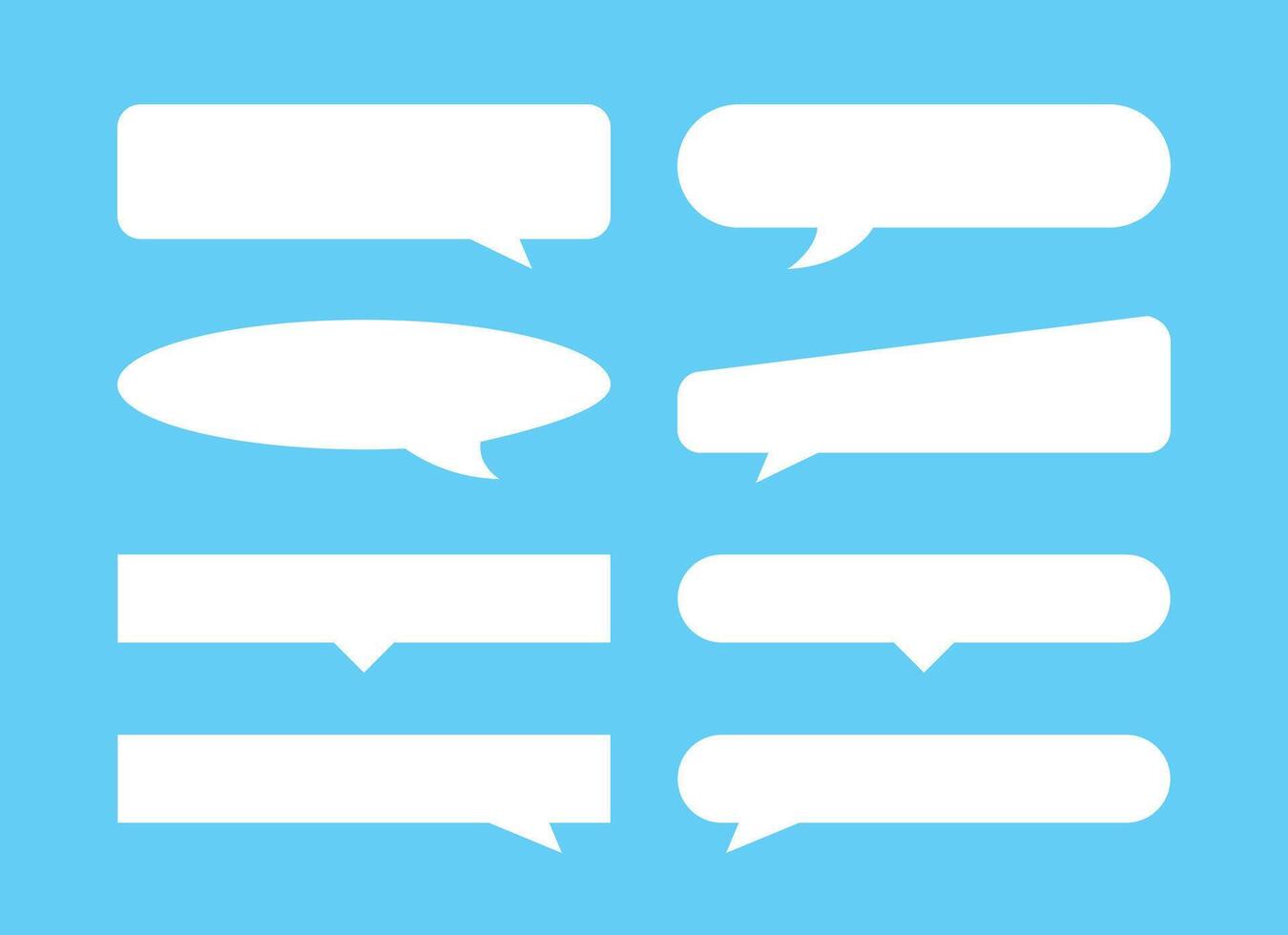 speech bubble horizontal shape isolated light blue, speech balloon sign of communication symbol, white speech bubble for talk text, balloon message icon, dialog chatting graphic vector