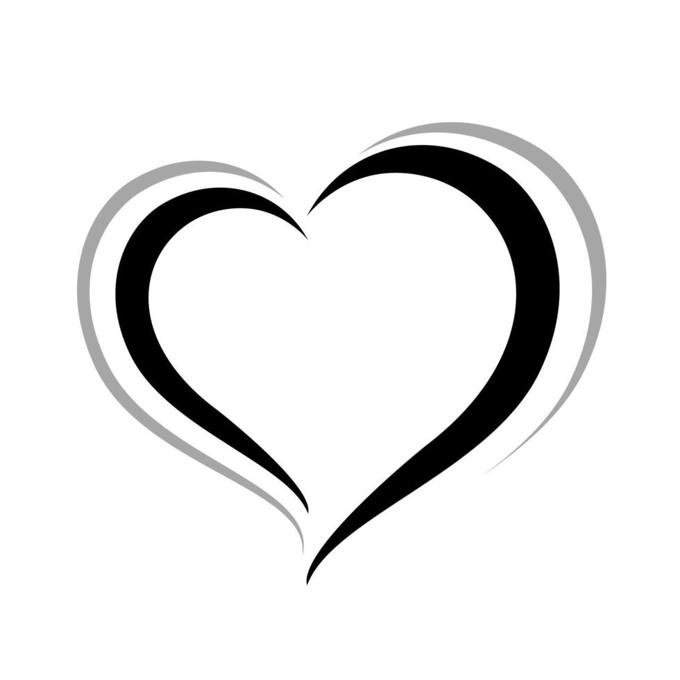 heart shape, heart-shaped flat icon symbol, black heart shape for decoration valentine's card, heart shape for logo design vector