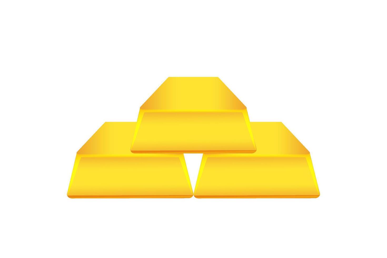 gold bullion, gold bar isolated on a white, bars gold for icon and clip art vector
