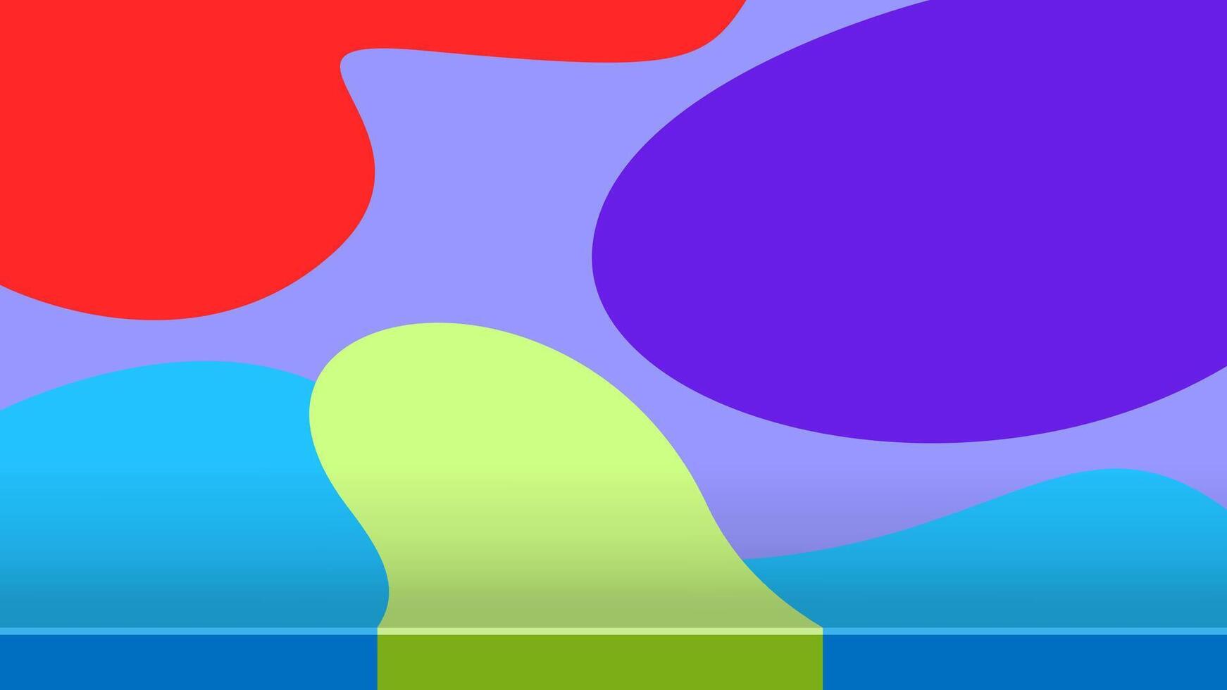 background blob shape colorful with display shelf for products presentation, wall blob shape pattern and table shelves shelf for cosmetics ad pastel soft, table plank with pastel blob shape vector