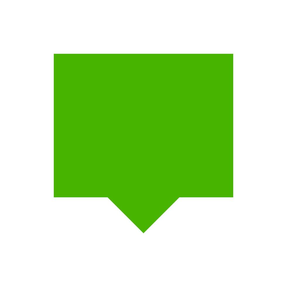 green speech bubble sign, bubble speak icon trendy flat design, simple square dialog message for icon, speech bubble square green for button, text box for comment symbol vector