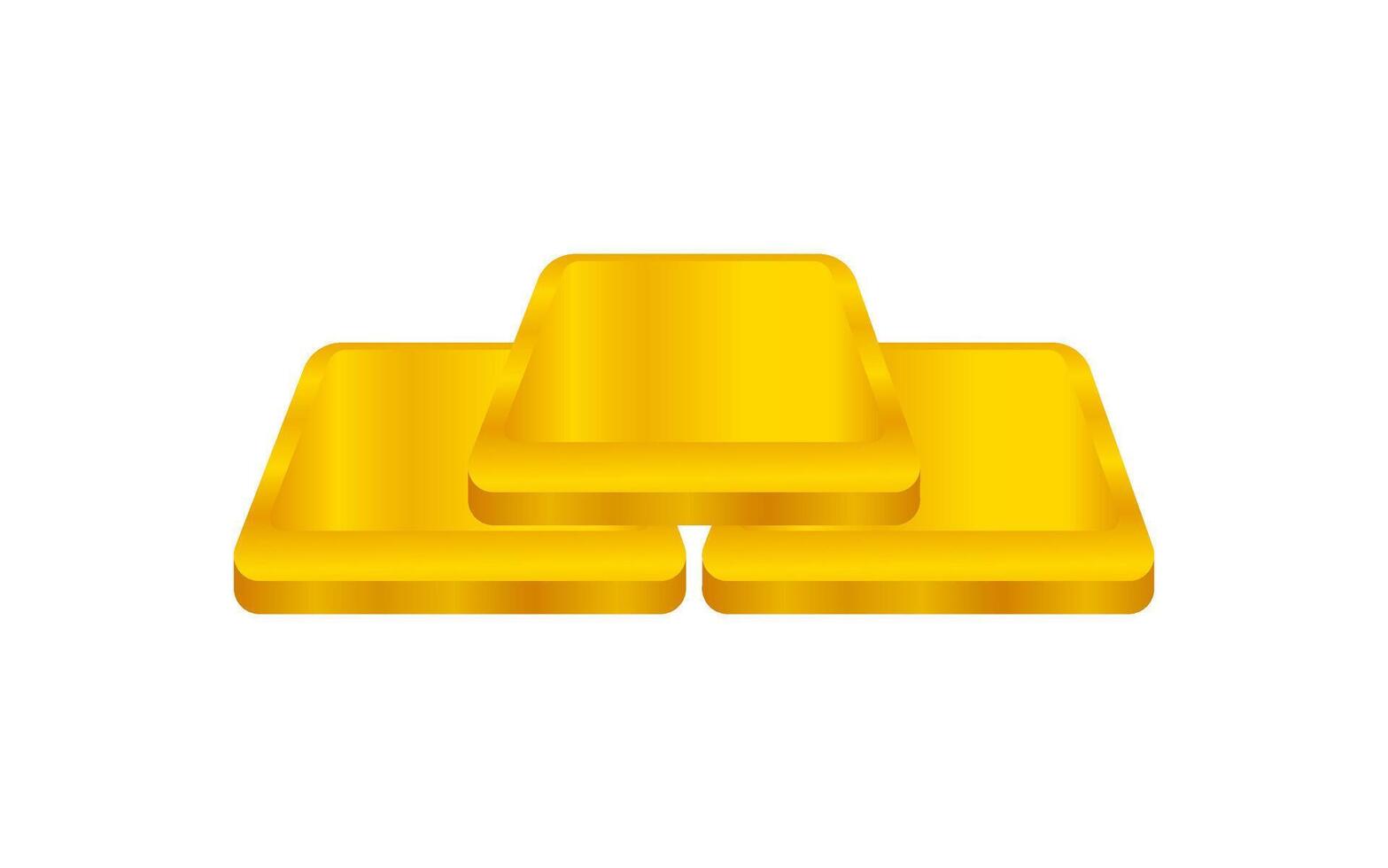 gold, gold bar isolated on white, bars gold for icon and clip art vector