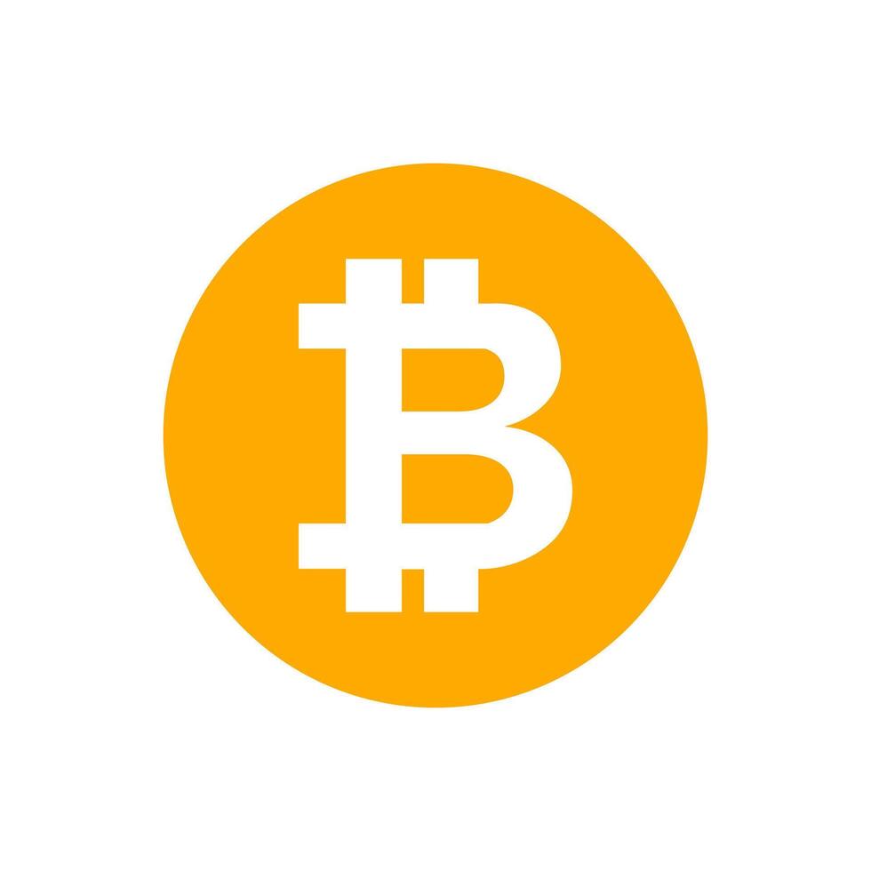 bitcoin currency coin orange for icon isolated on white, cryptocurrency bitcoin money for app symbol, simple flat bitcoin money, currency digital bitcoin coin vector