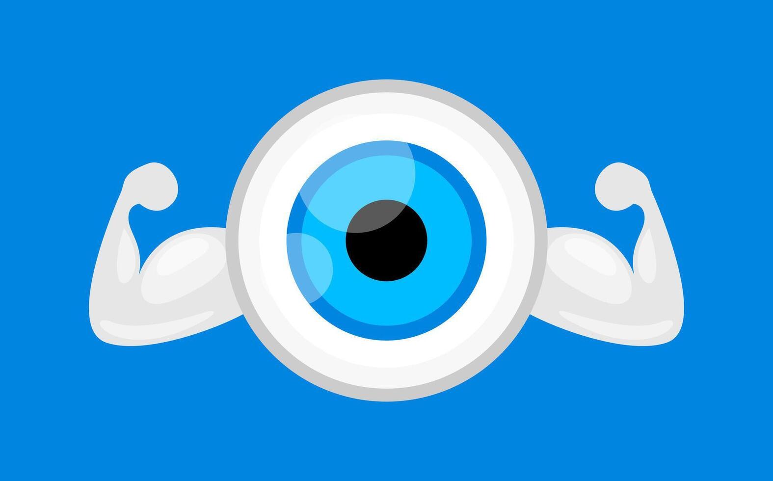 eyeball blue, strong healthy concept, eye graphic blue for icon, eyeball illustration clip art, eyesight symbol character in good vision, eyeball cartoon for look view vision and see concept vector