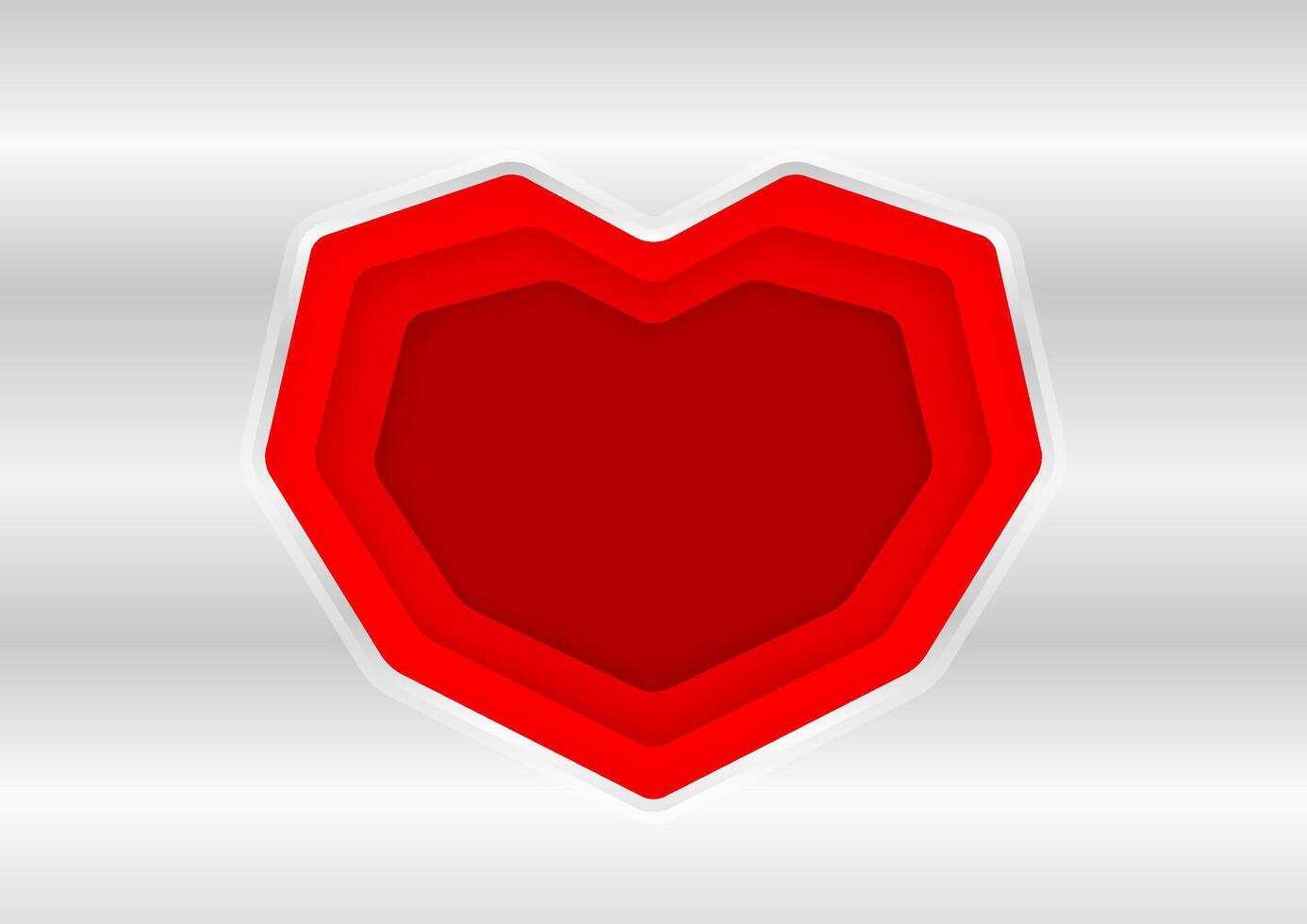 heart shape red on silver background, red frame shaped heart on silver texture for greeting card paper, luxury heart shape red color for decoration valentine graphic vector