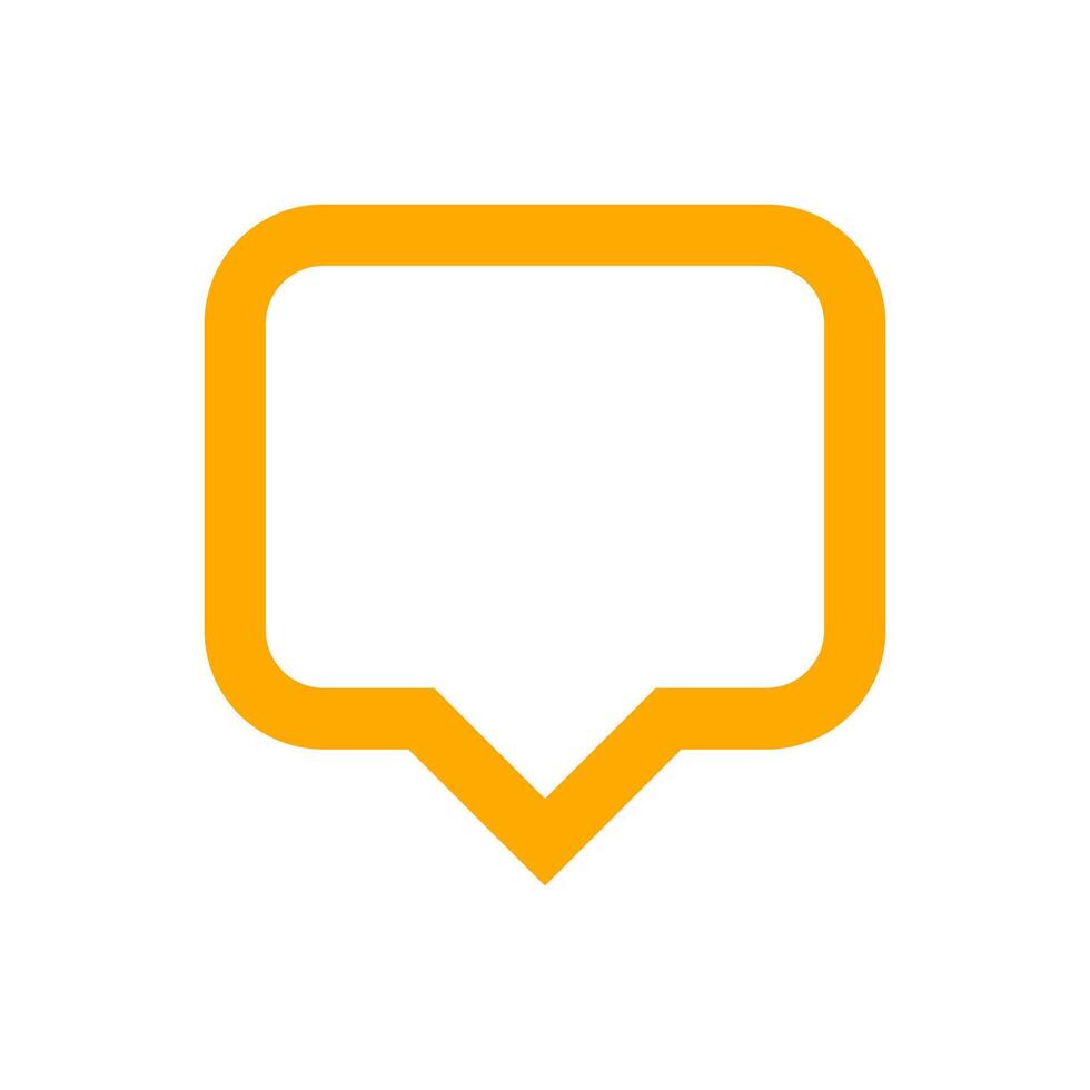 orange speech bubble sign isolated on white, bubble speak icon trendy flat design, simple square dialog message for icon, speech bubble square red for button, text box for comment symbol vector