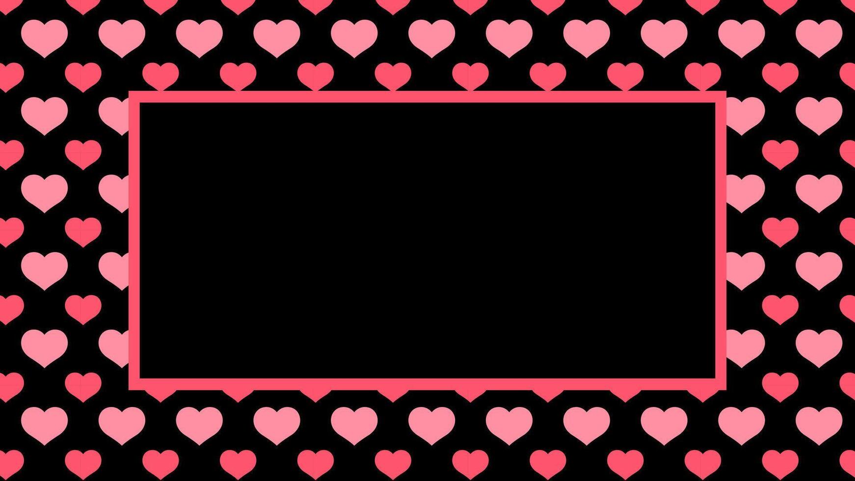 banner pink black heart pattern, frame background, black pink frame with heart shape pattern, for valentine's day banner and card, heart shape black pink pattern for a copy space vector