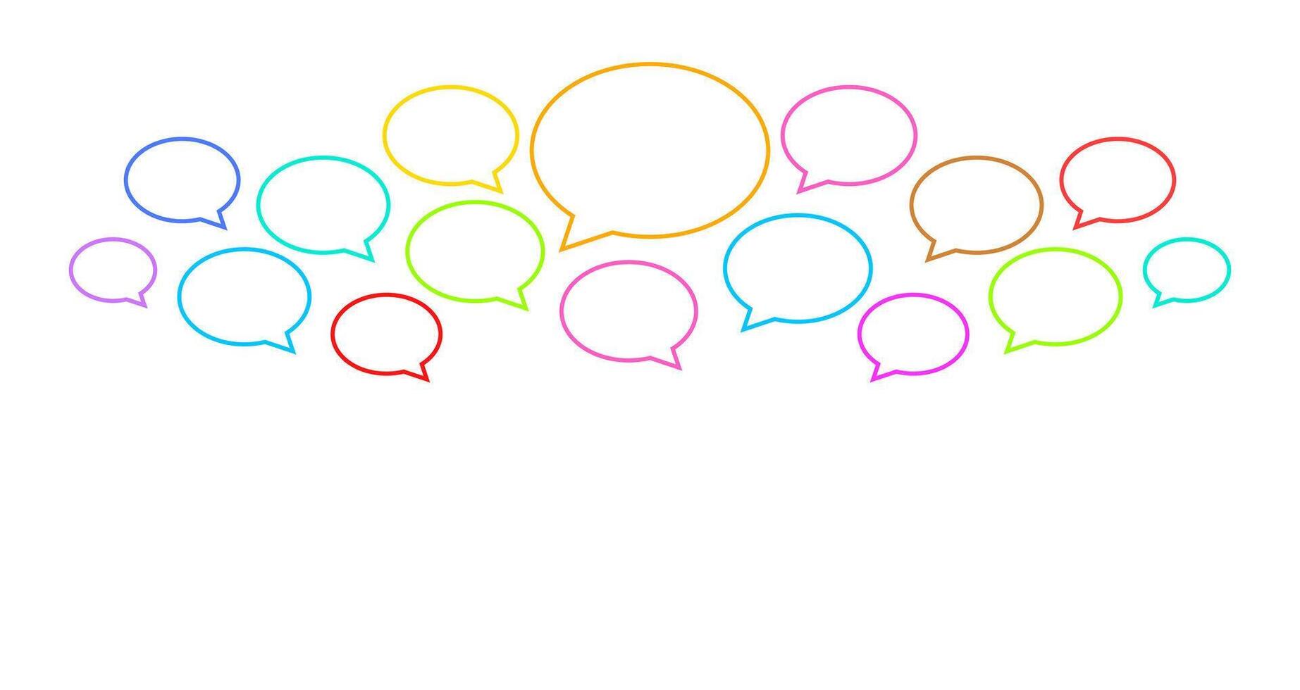 speech bubble ellipse line many isolated on white for copy space, balloon message icon for chat vector