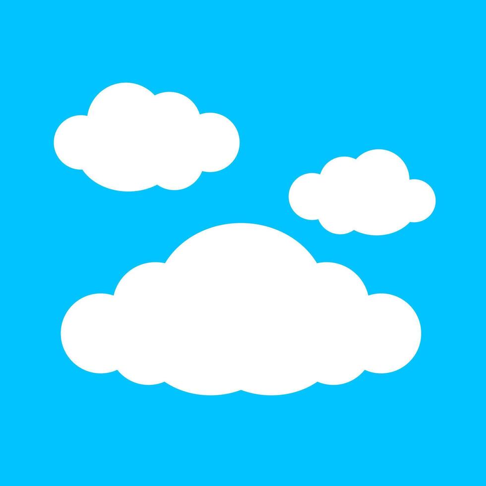 cloud, clouds shape, white clouds cute isolated on blue background, clip art cartoon clouds, illustration cloud for clip art vector