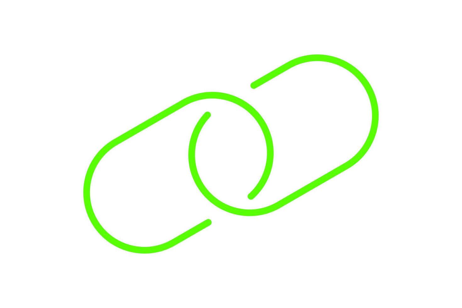 chain link symbol green for icon, simple hyperlink link chain with line thin style, icon link chain for data ux ui website or mobile application, chain joined symbol for elements signal network vector