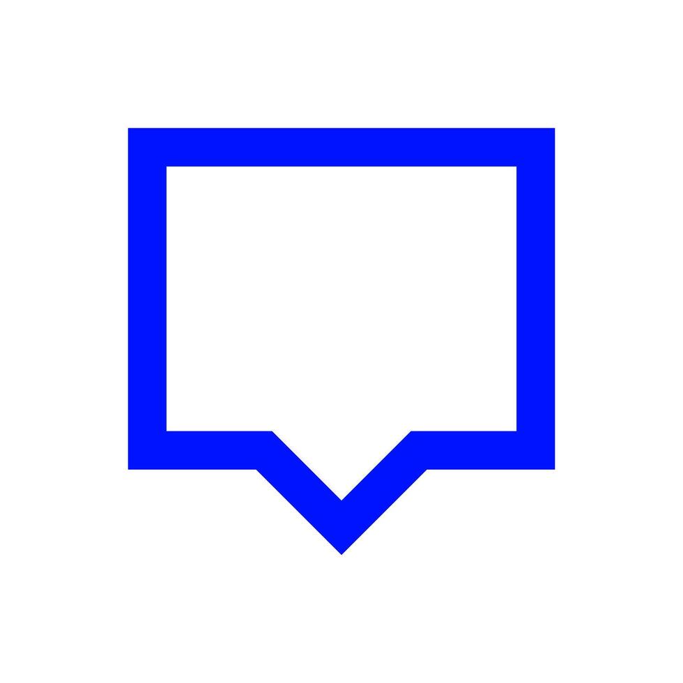 blue speech bubble sign isolated on white, bubble speak icon trendy flat design, simple square dialog message for icon, speech bubble square blue for button, text box for a comment symbol vector