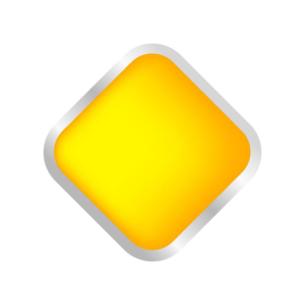 button square shape yellow for buttons games play isolated on white, yellow modern buttons simple and convex, square button yellow flat style icon sign for applications, buttons square for website app vector