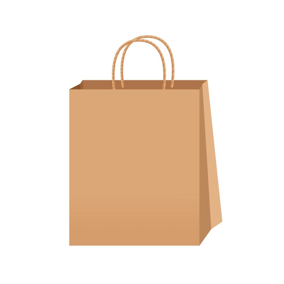 brown kraft paper bag eco blank, template of eco bag kraft paper brown package, brown bag packaging template, illustration empty eco paper bag mock up template for graphics design vector