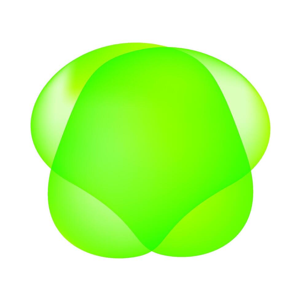 flat blob green isolated on white for background, simple drop fluid shape for graphic hipster card, for cover poster or flyer brochure design, colorful minimal bubble blot for element banner frame vector