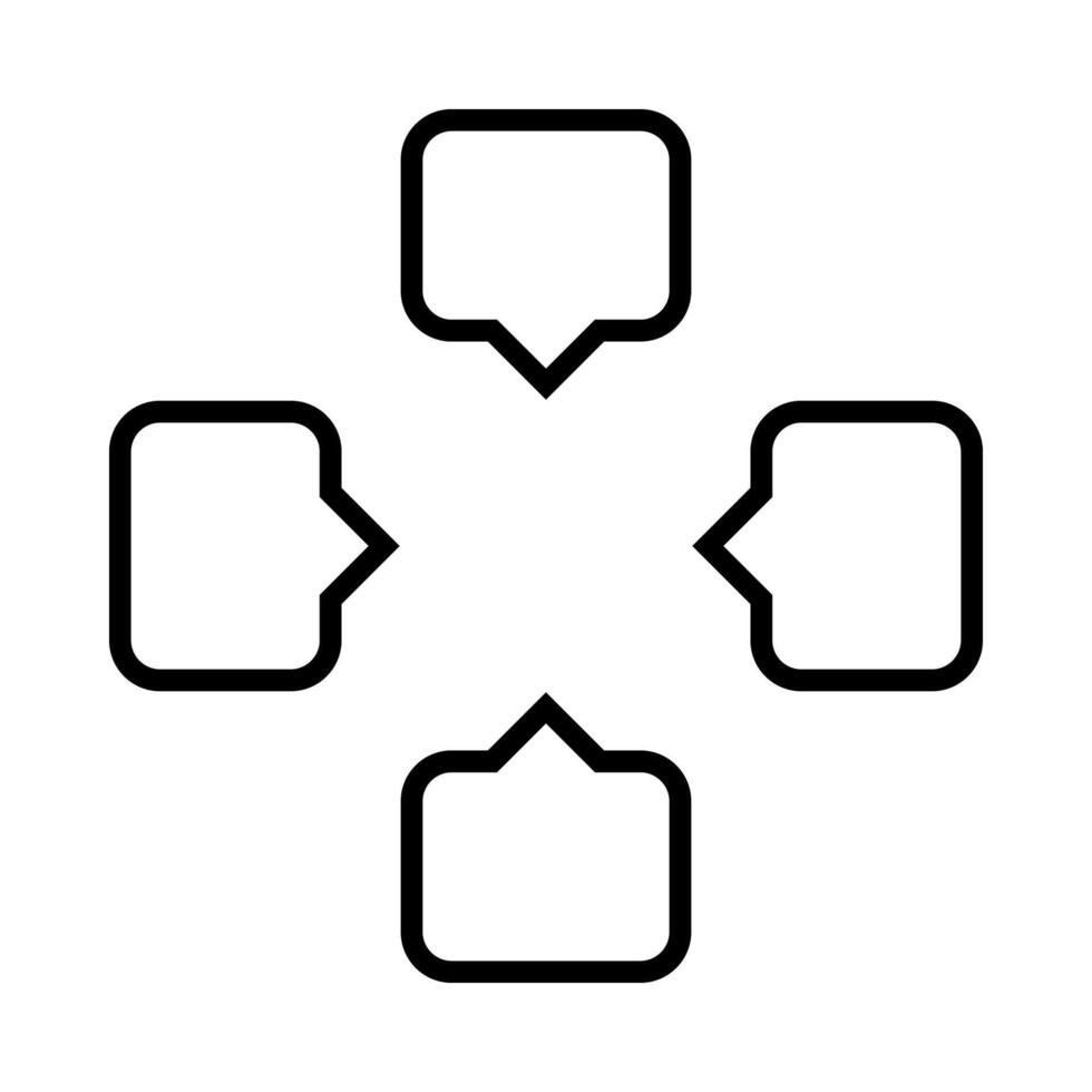 square speech bubble for mini icon isolated on white, black square speech bubble frame simple shape, speech bubble symbol for icon flat element design vector