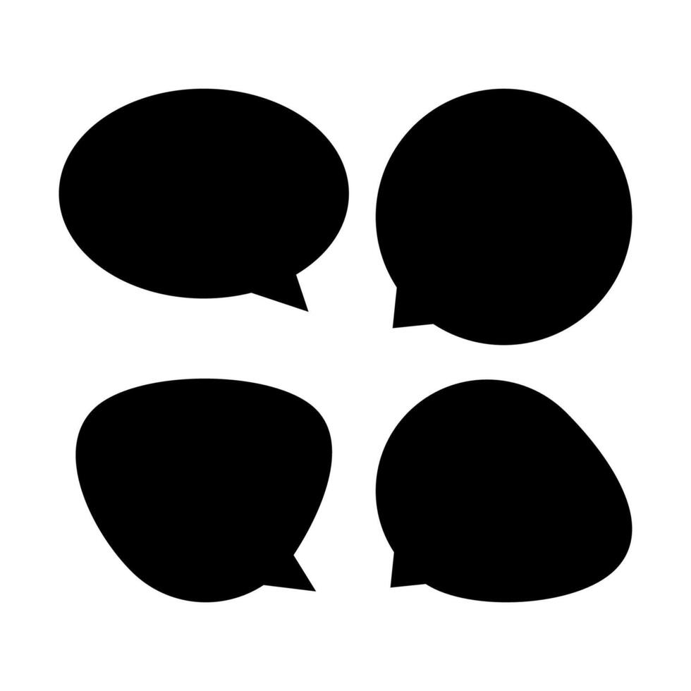 speech balloon ellipse isolated on white, circle black speech bubble sign of communication symbol vector