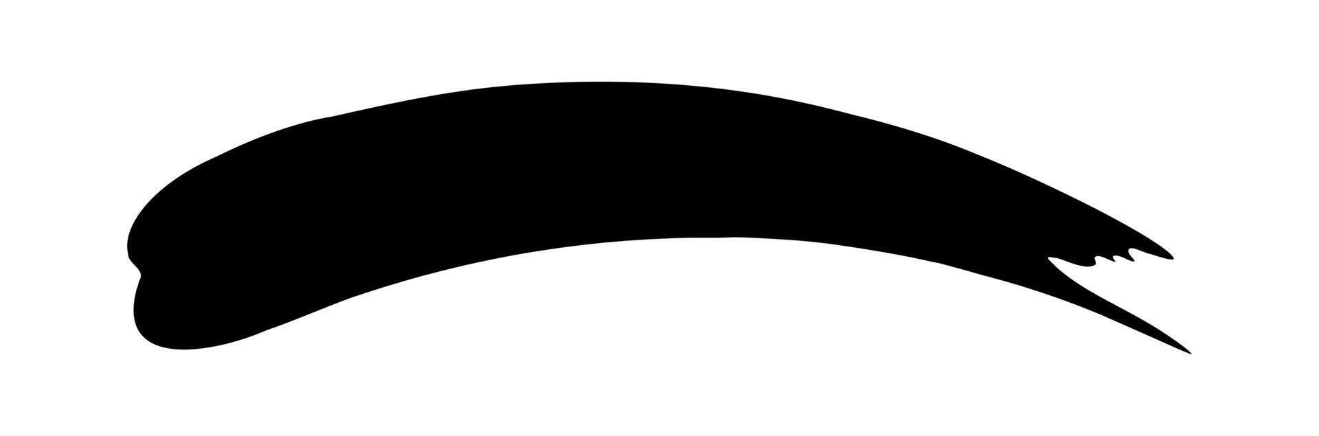 black ink brush marks isolated on white, brushstroke black for watercolor paint idea, black stripe brush and stain, stroke brush paint art stripe black, acrylic art painted, simple brush ink vector