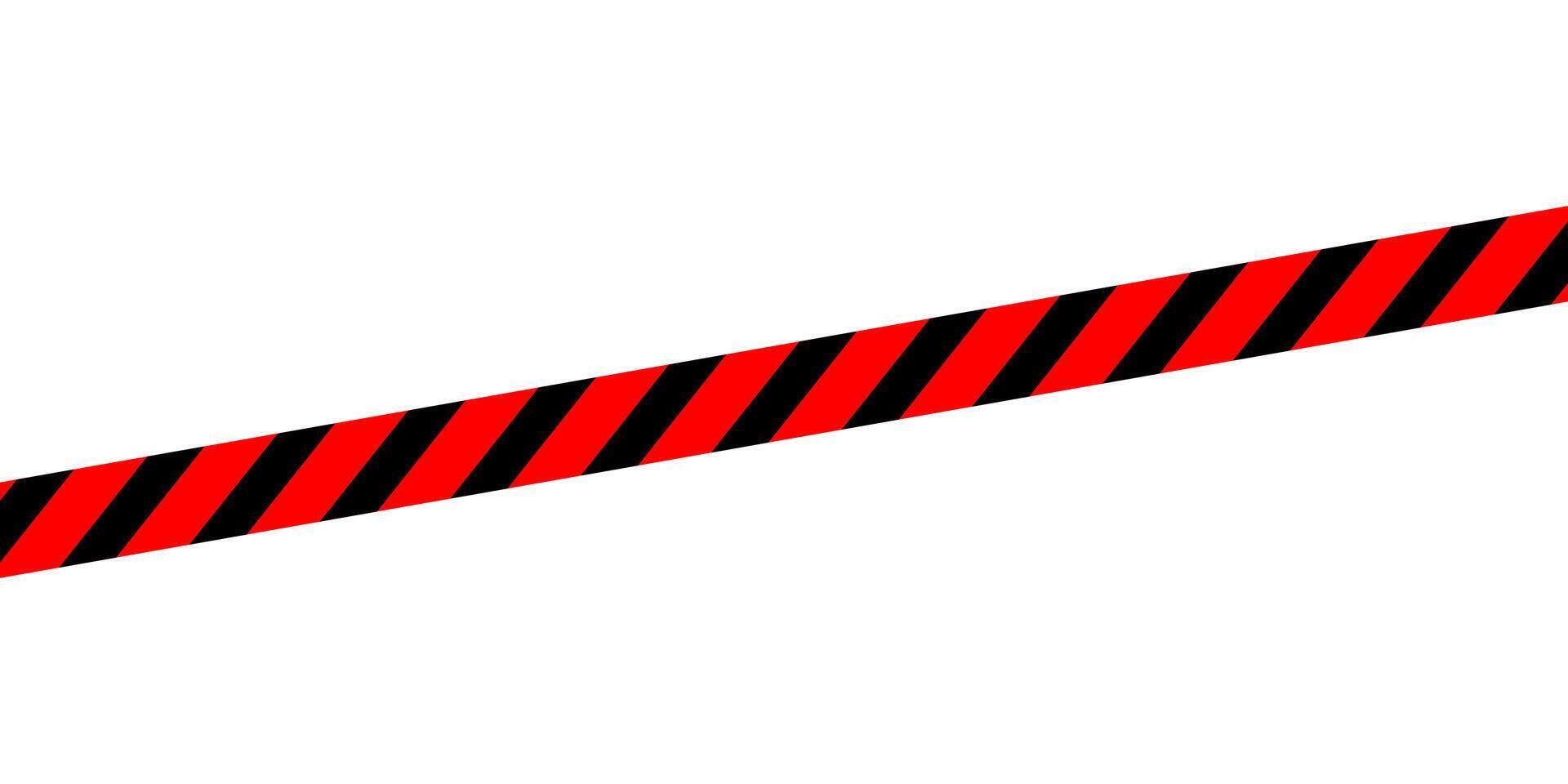 red black caution tape line isolated on white for banner background, tape red black stripe pattern, ribbon tape sign for comfort and a construction safety zone vector
