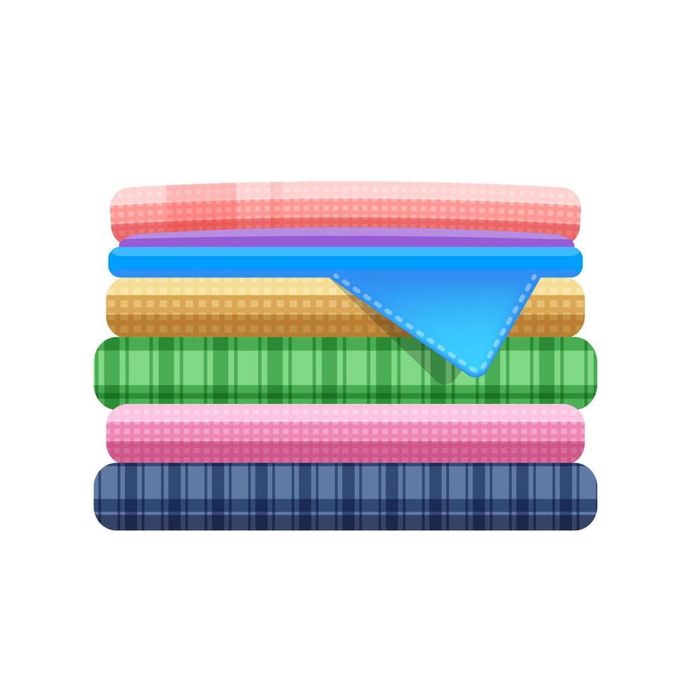 stack of clothing isolated on white background, second hand clothes, illustration of donate clothing, used shirts for donations, clip art second hand donated clothes vector