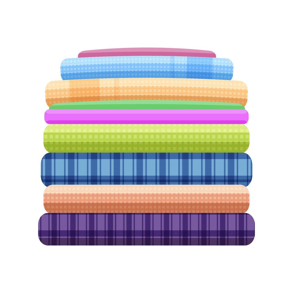 stack of clothing isolated on white, second hand clothes, illustration of donate clothing, used shirts for donations, clip art second hand donated clothes vector